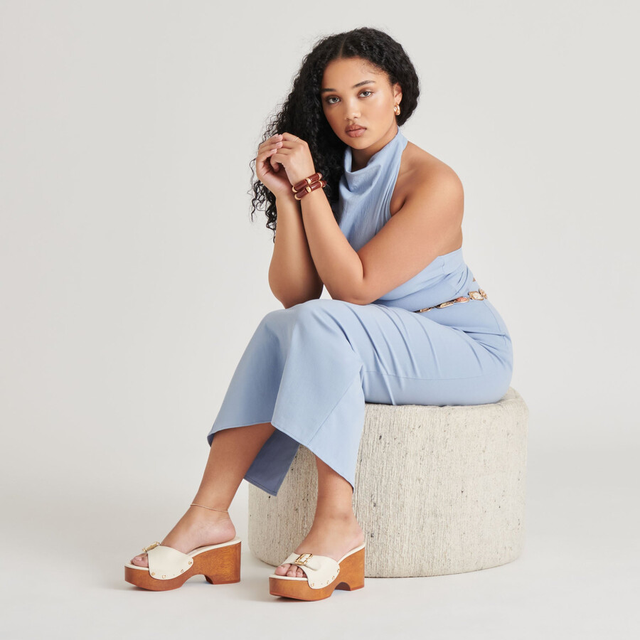 yalah heels in pelle bianco sporco