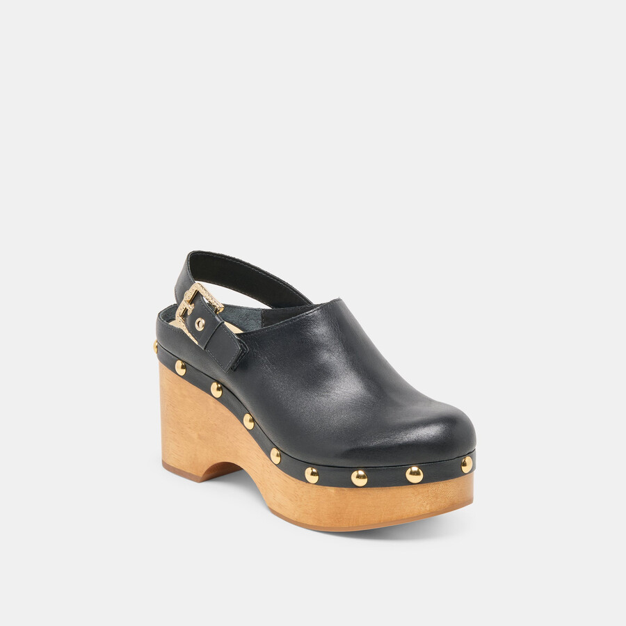 zoccoli adelan in pelle nera