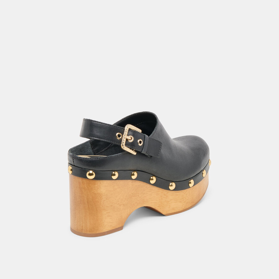 zoccoli adelan in pelle nera