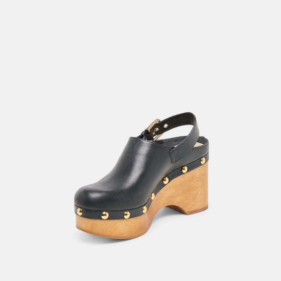 zoccoli adelan in pelle nera