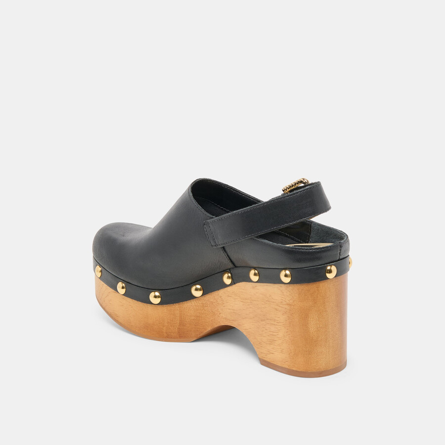 zoccoli adelan in pelle nera